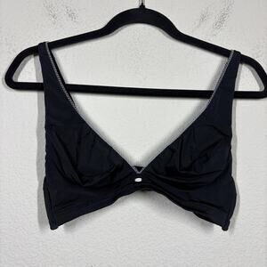 Calvin Klein Womens 36C Bralette Bra Black Nylon Blend Lace Trim Wide Strap